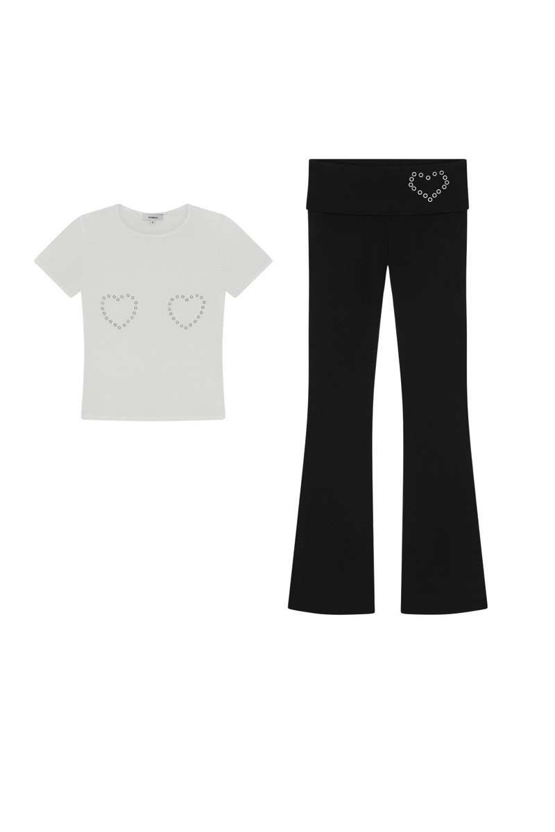 MINI TEE + ALBA PANT - GROMMET HEARTS 1