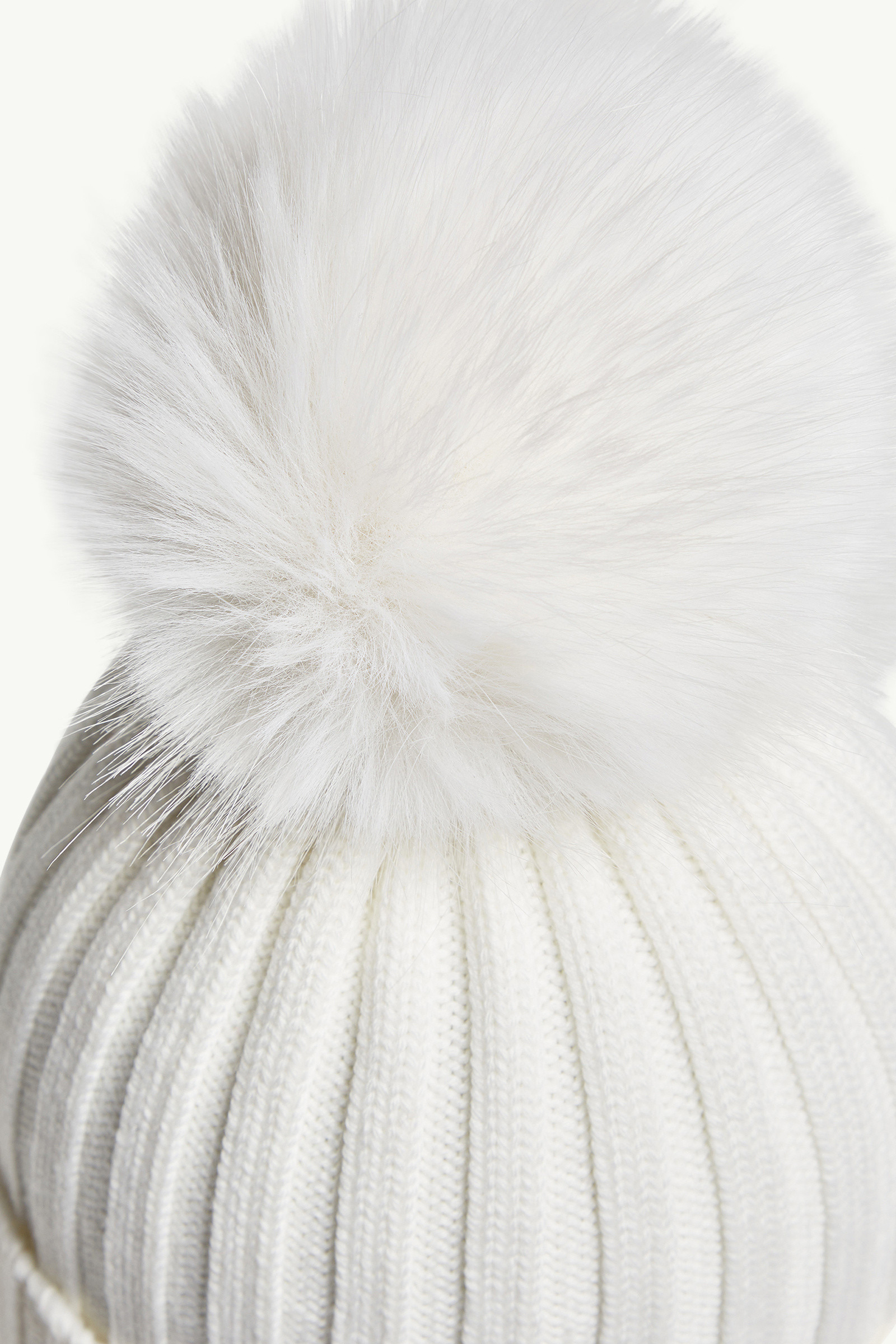 Wool Beanie with Faux Fur Pom Pom - 6