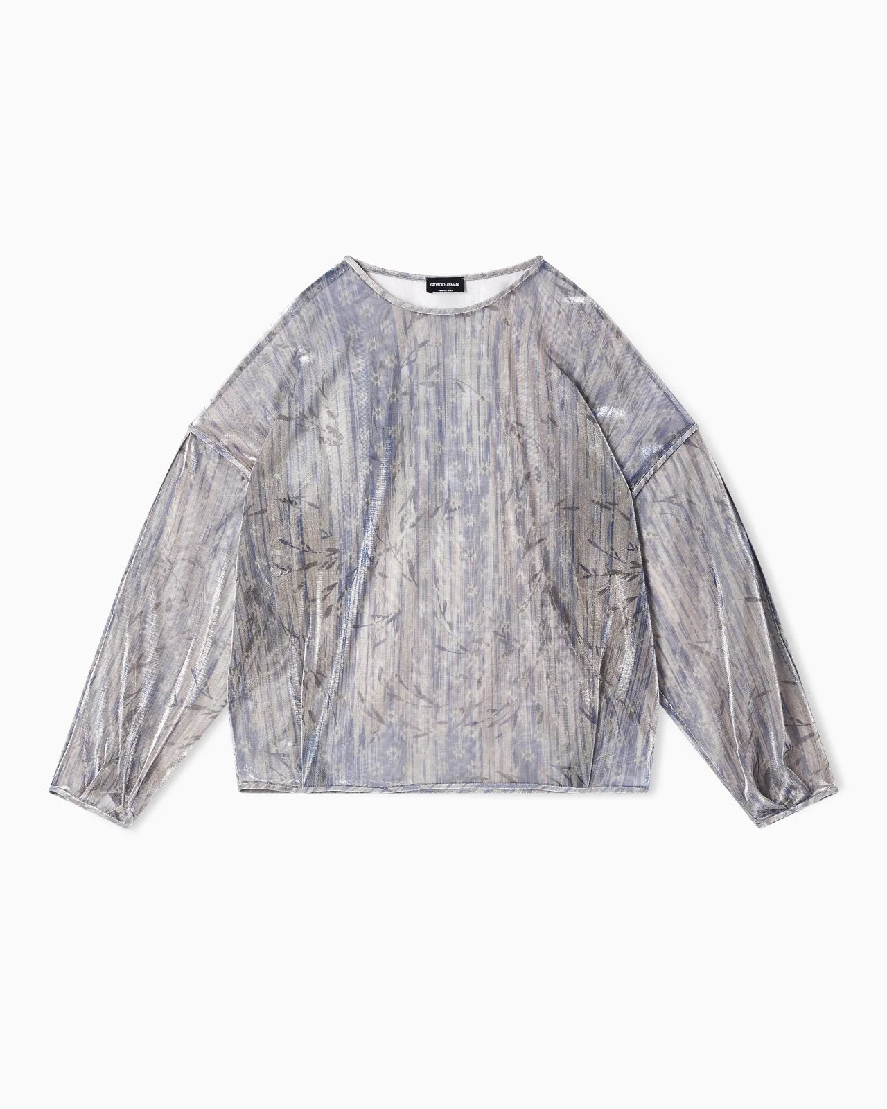 CREW-NECK JUMPER IN LAMÉ-EFFECT JERSEY - 1