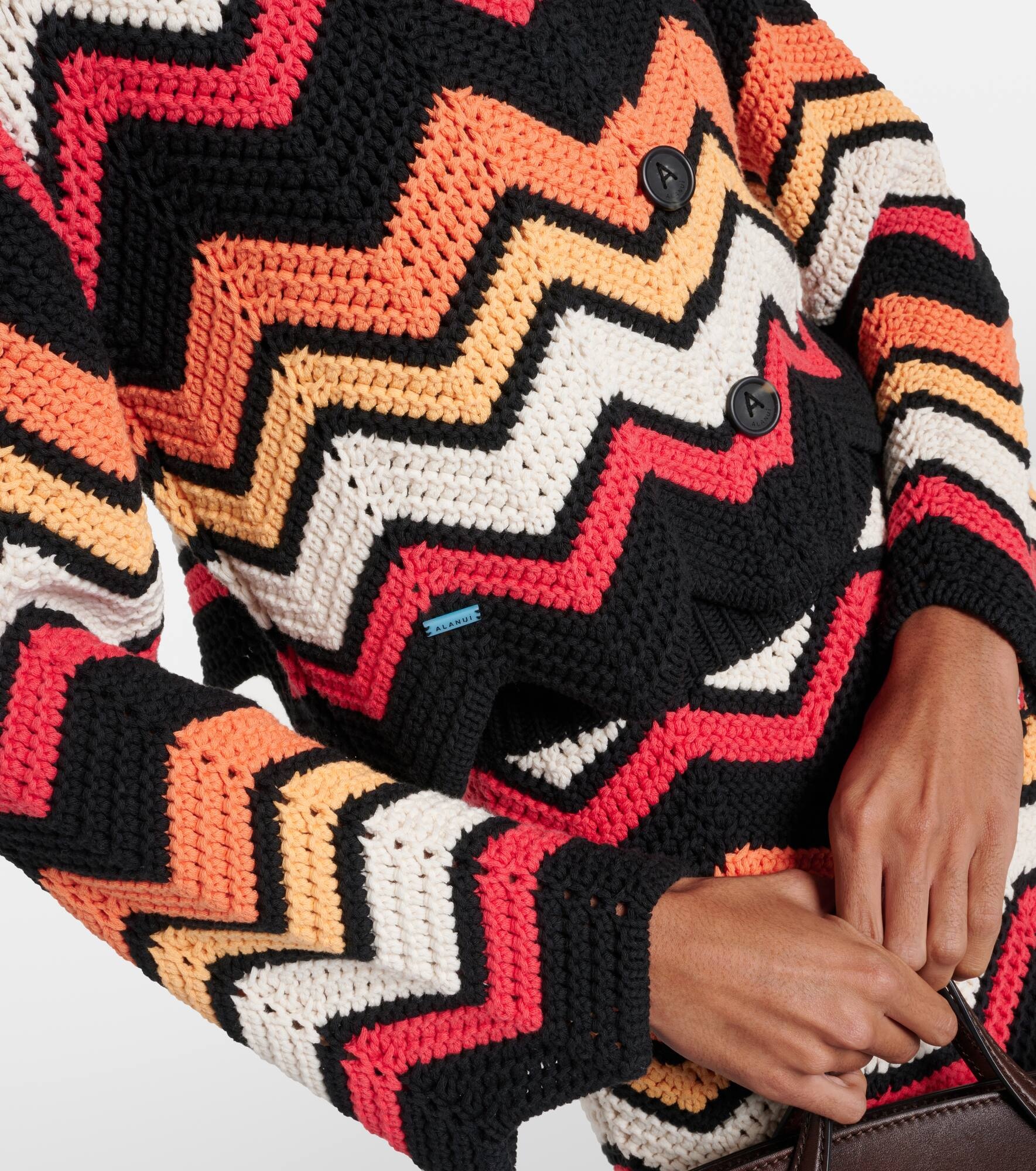 Kaleidoscopic Chevron cotton-blend cardigan - 5