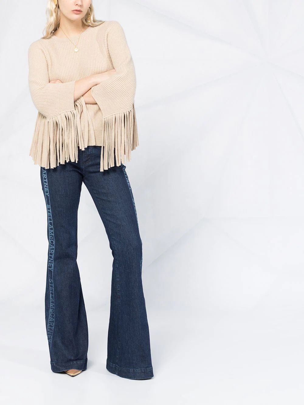 fringed rib-knit jumper - 2