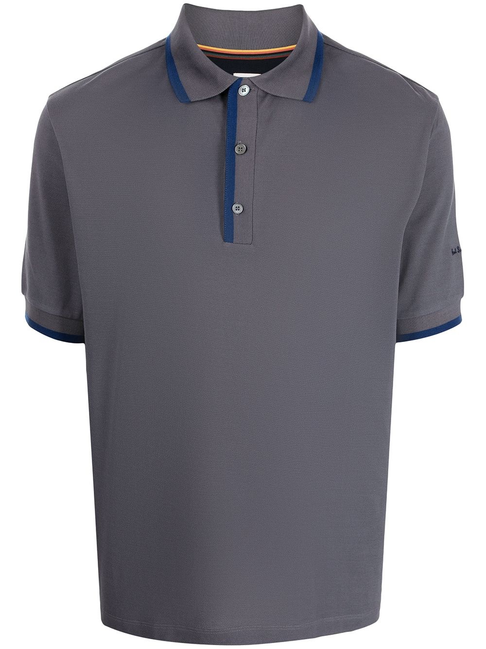 contrasting-trim polo shirt - 1