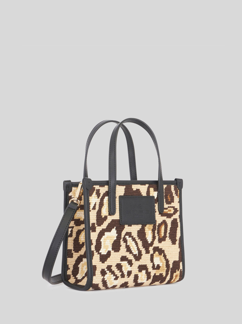 MINI SHOPPING BAG WITH ANIMALIER EMBROIDERY 5