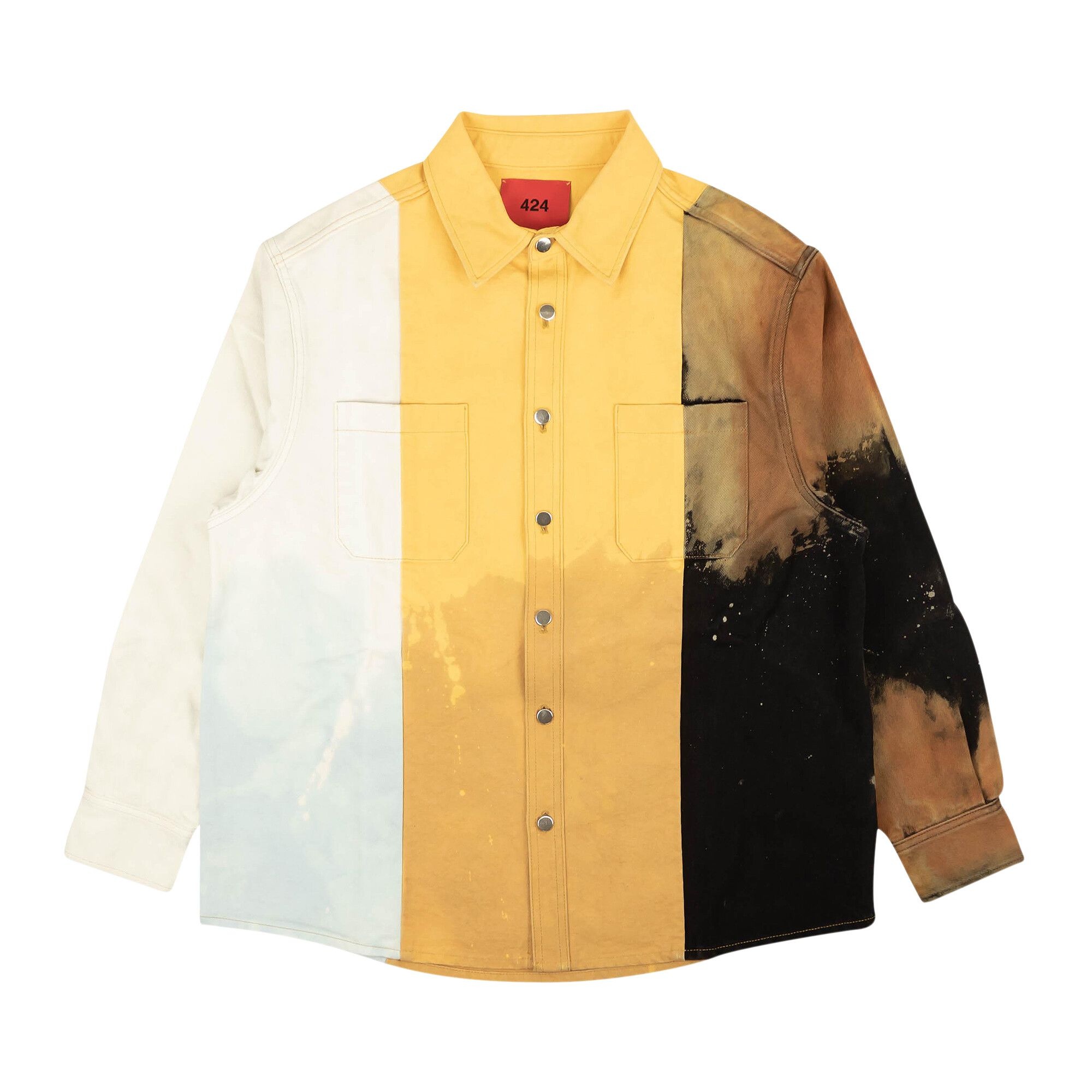 424 Colorblock Denim Button Down Shirt 'Multicolor' - 1