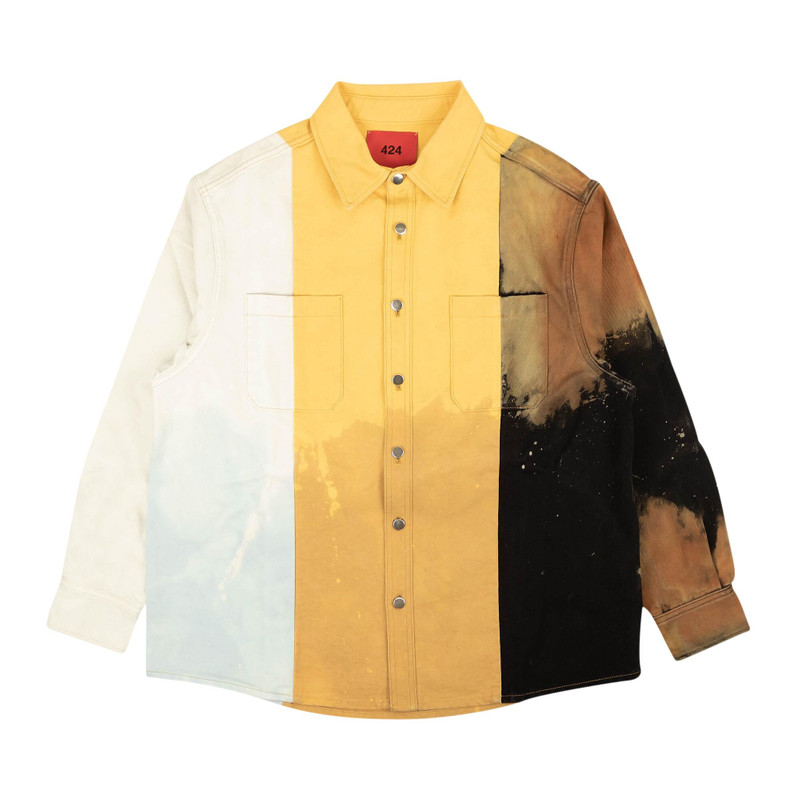 424 Colorblock Denim Button Down Shirt 'Multicolor' 1