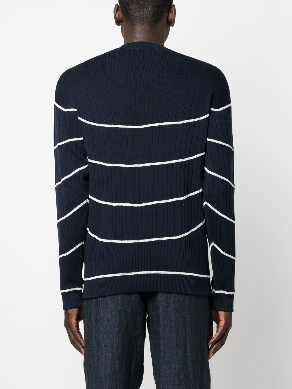 striped ribbed-knit jumper - 4