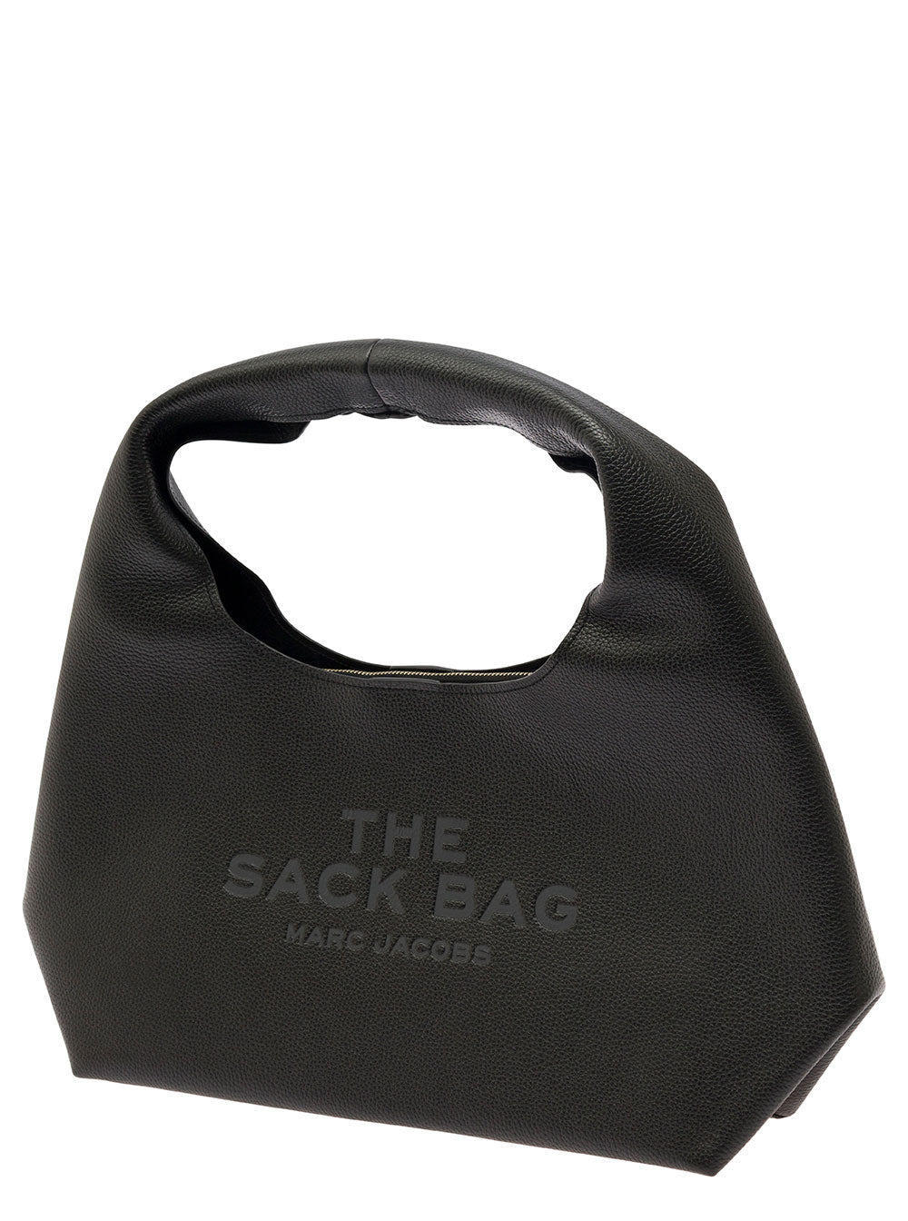 Marc Jacobs Women 'The Sack' Black Shoulder Bag With Embossed Logo In Hammered Leather Woman - 3