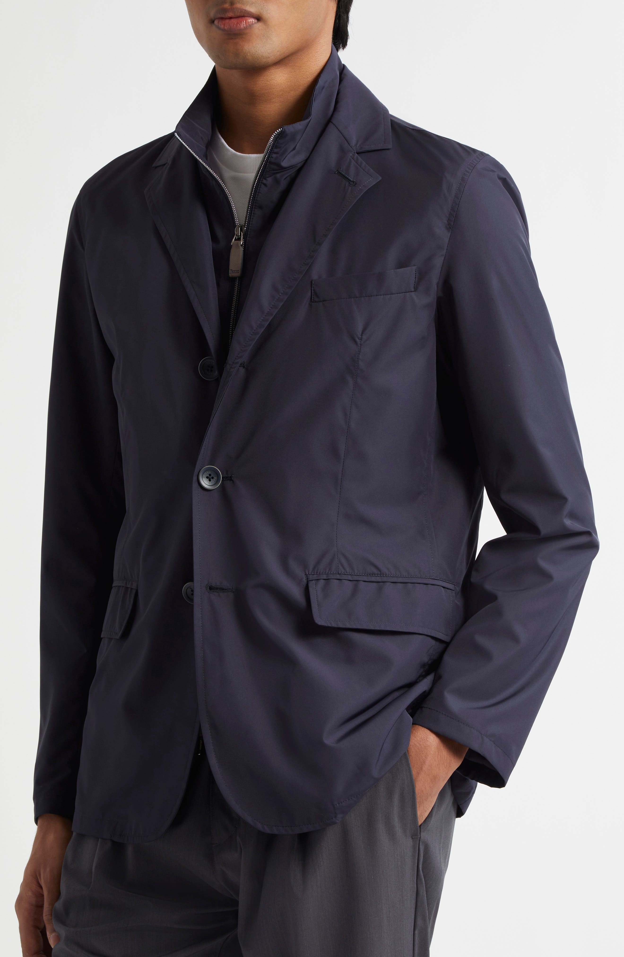 Herno Byron Blazer with Removable Bib in Navy at Nordstrom - 5