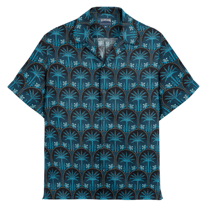 Men Linen Bowling Shirt - Vilebrequin x Abu Dhabi 1