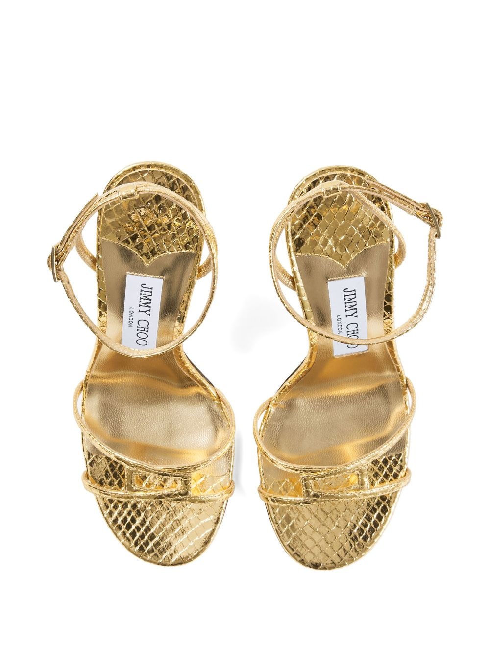 metallic heeled sandals - 3