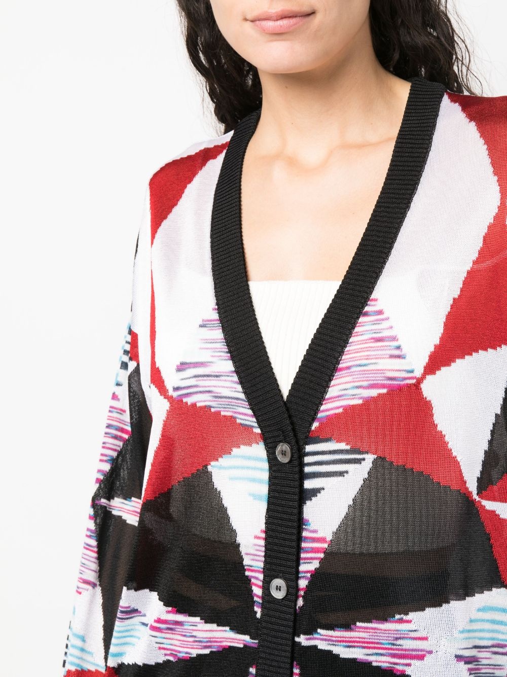 intarsia knit-pattern cardigan - 5