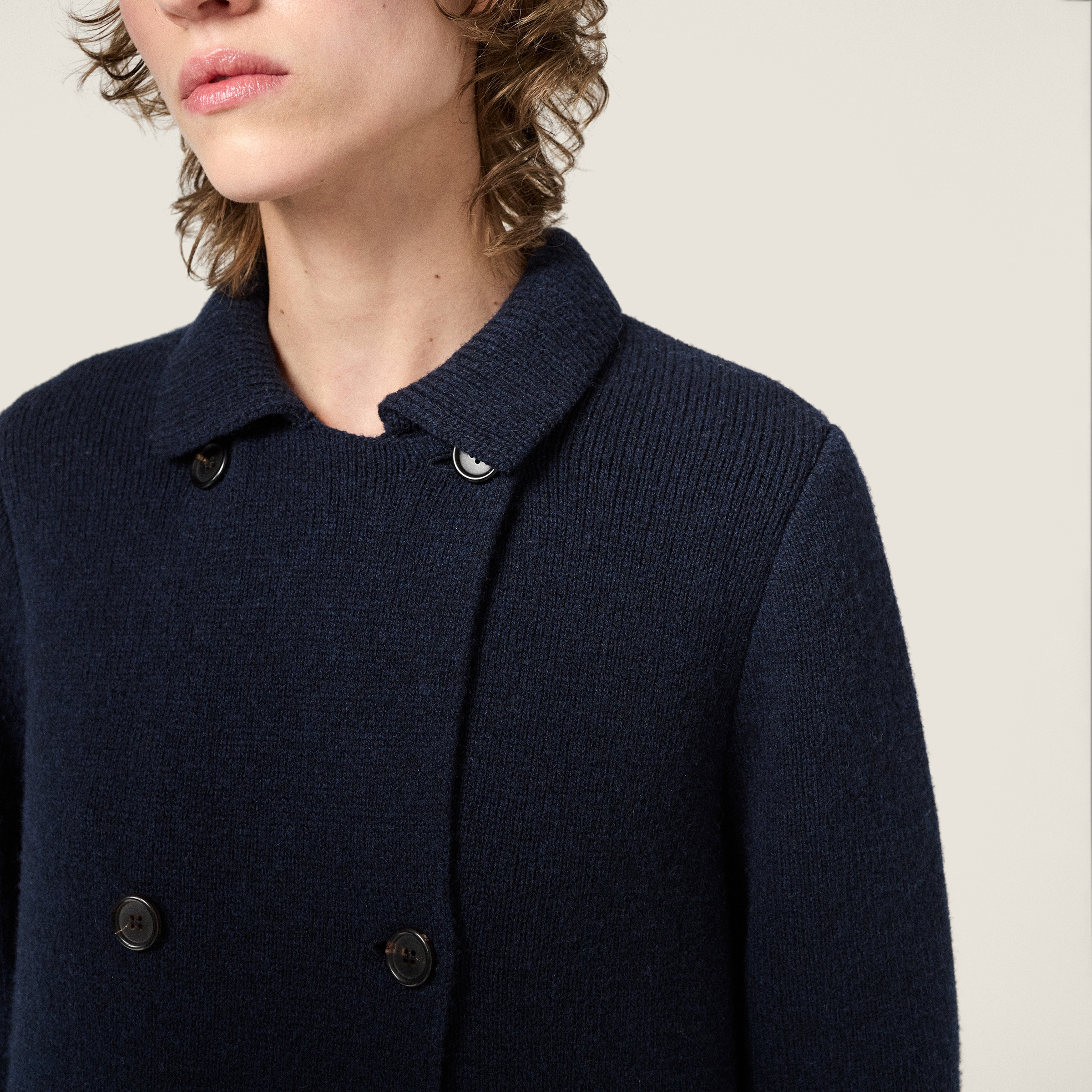 Shetland wool cardigan coat - 4