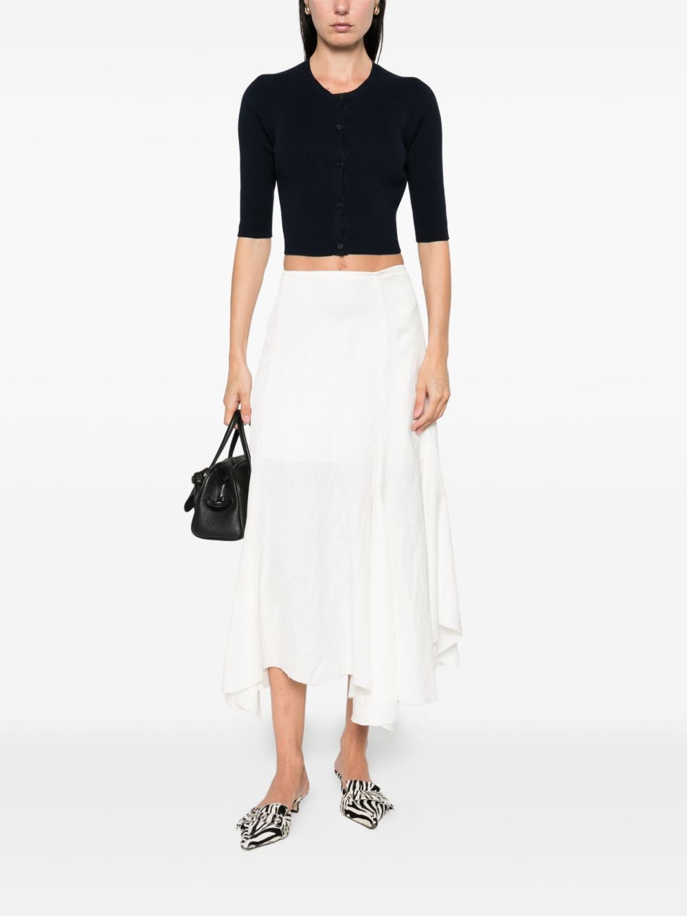 ribbed buttoned cardigan - 2