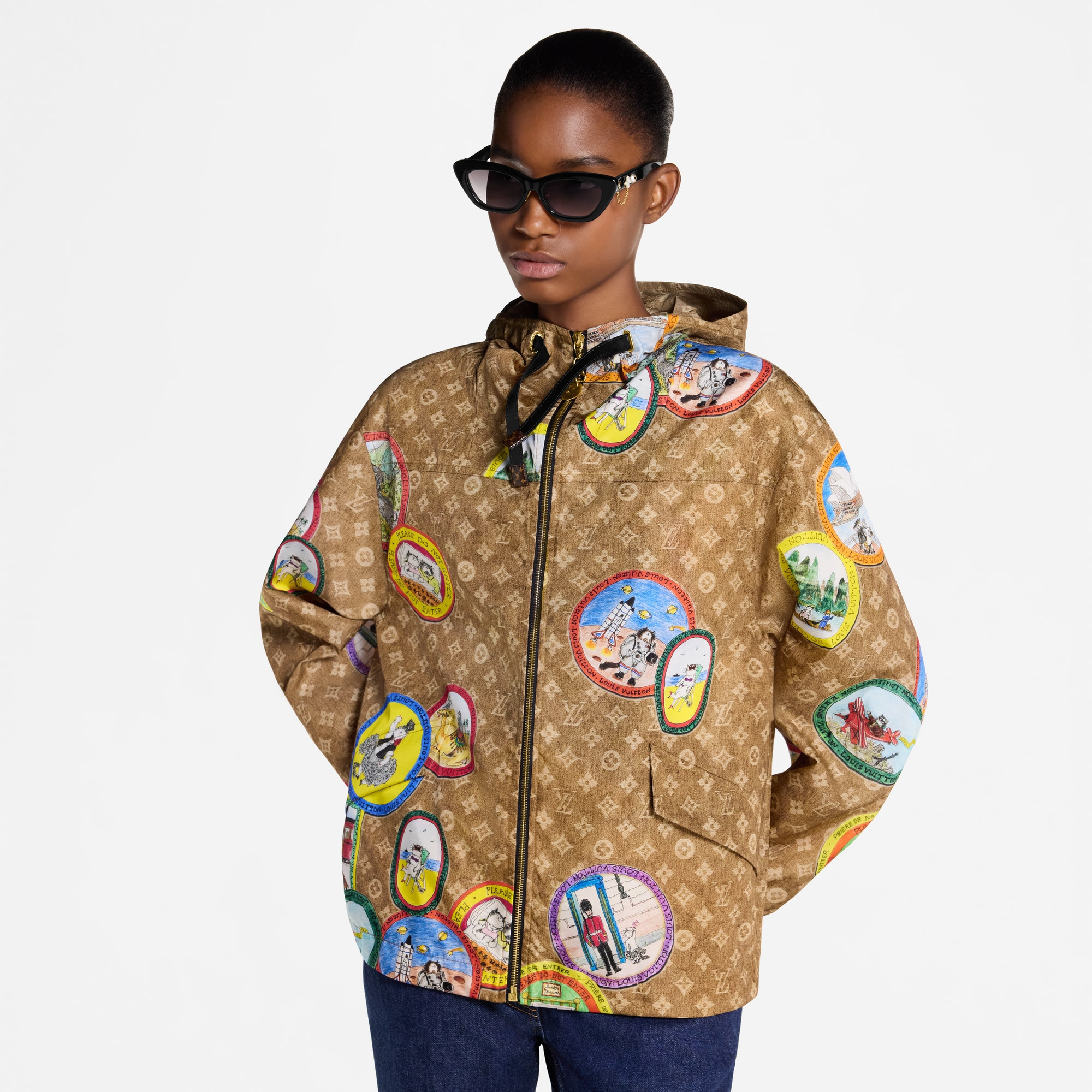 Monogram Cat Stamp Parka - 4