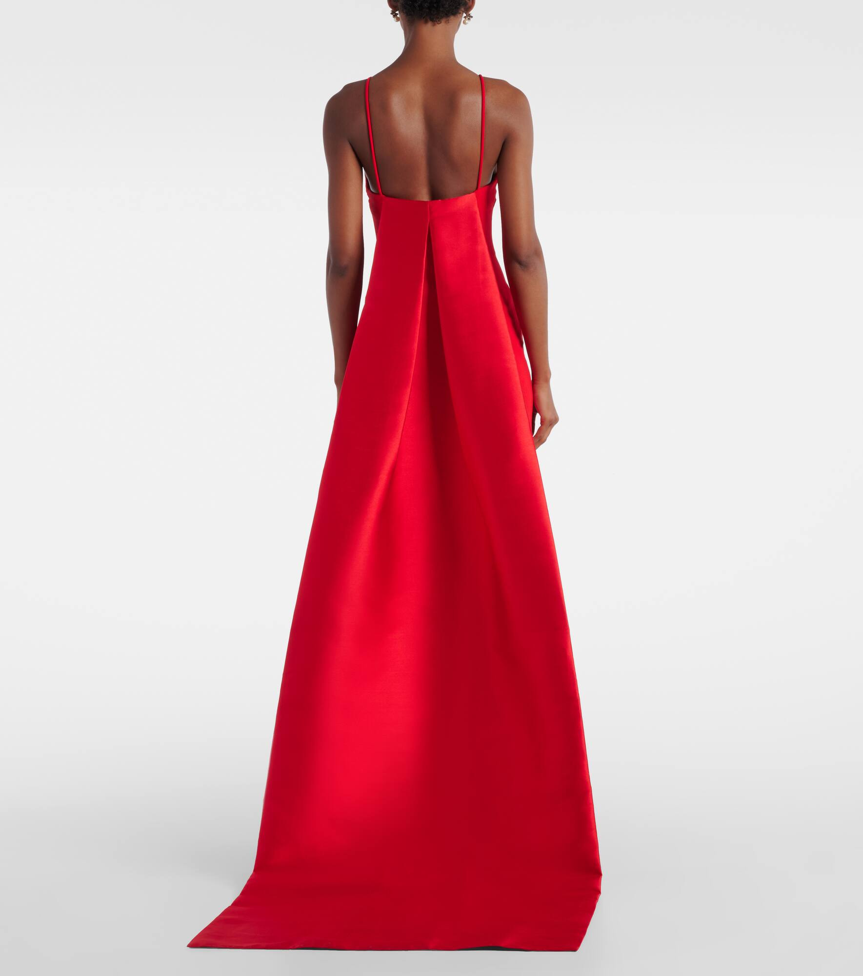 Ulla caped crêpe and satin gown - 3