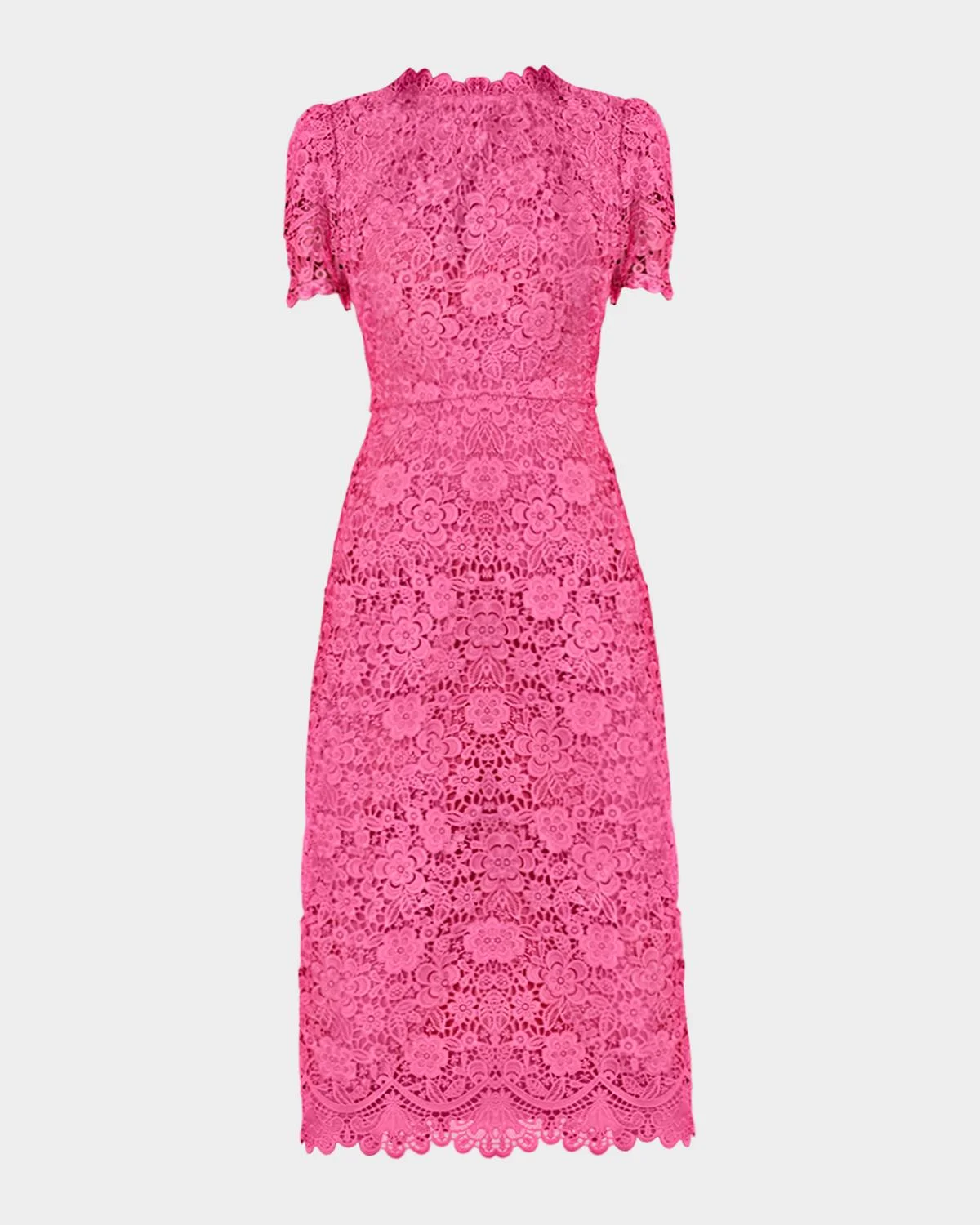 Vivienne Scalloped Floral Lace Midi Dress - 1