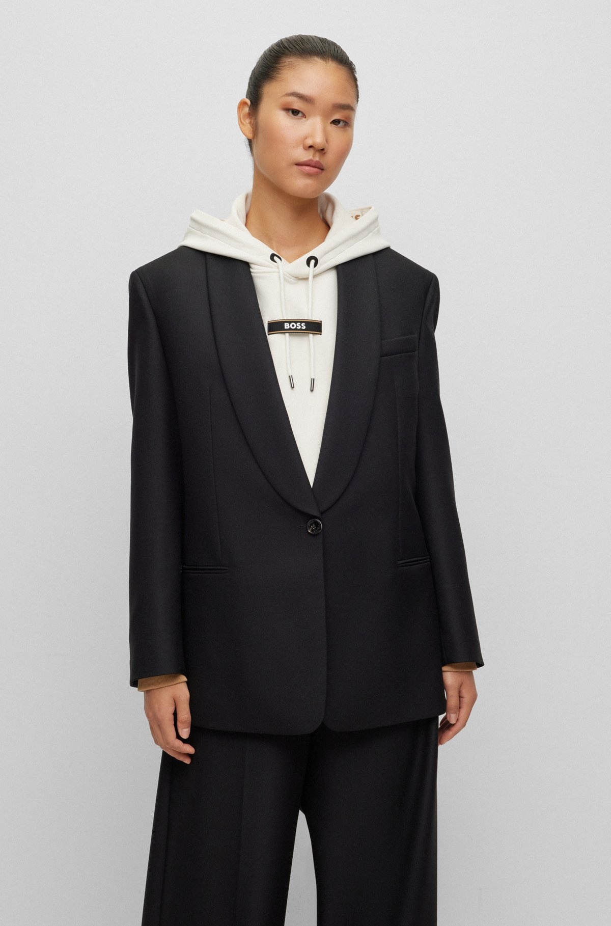 BOSS X ALICA SCHMIDT RELAXED-FIT JACKET IN WOOL - 2