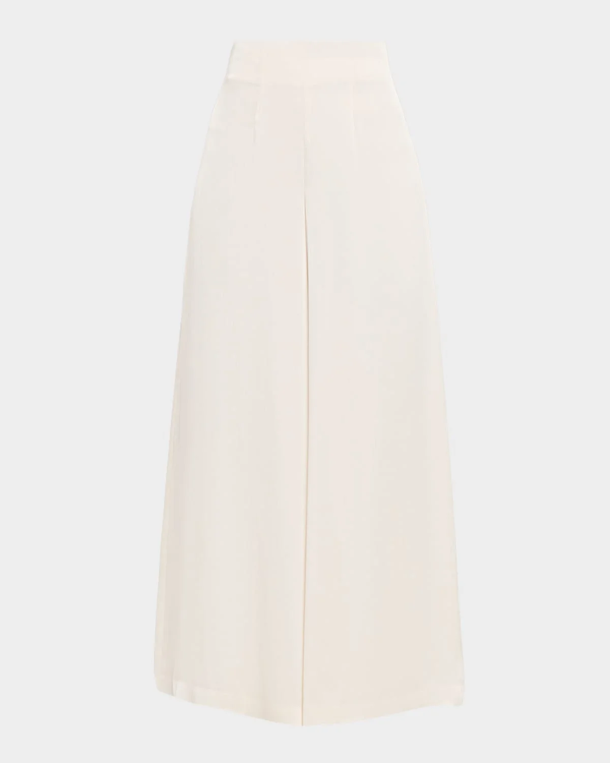 Wide-Leg Fluid Crepon Satin Pants - 1