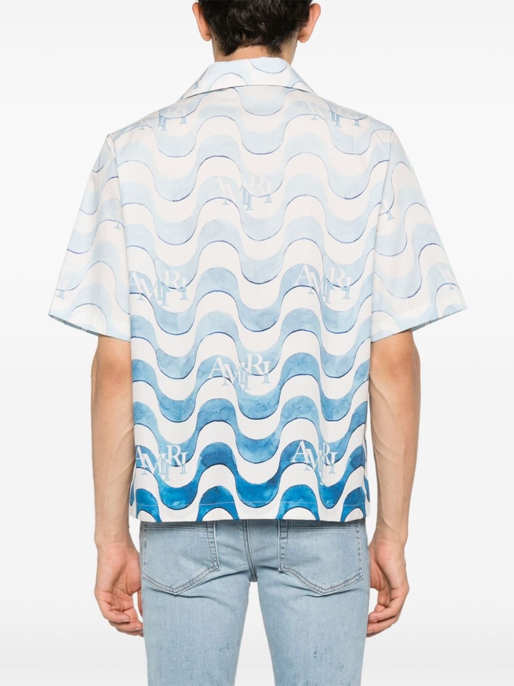 wave-print cotton shirt - 4