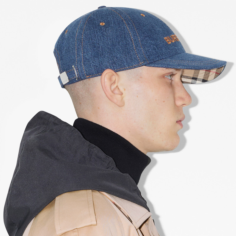 Embroidered Logo Denim Baseball Cap 3