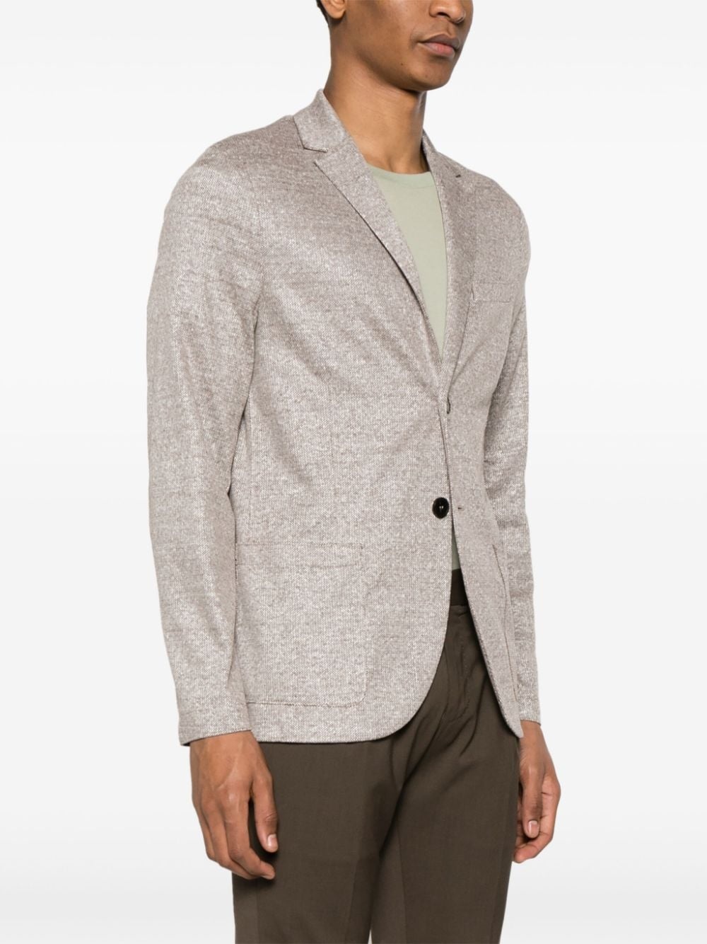 single-breasted knitted blazer - 3