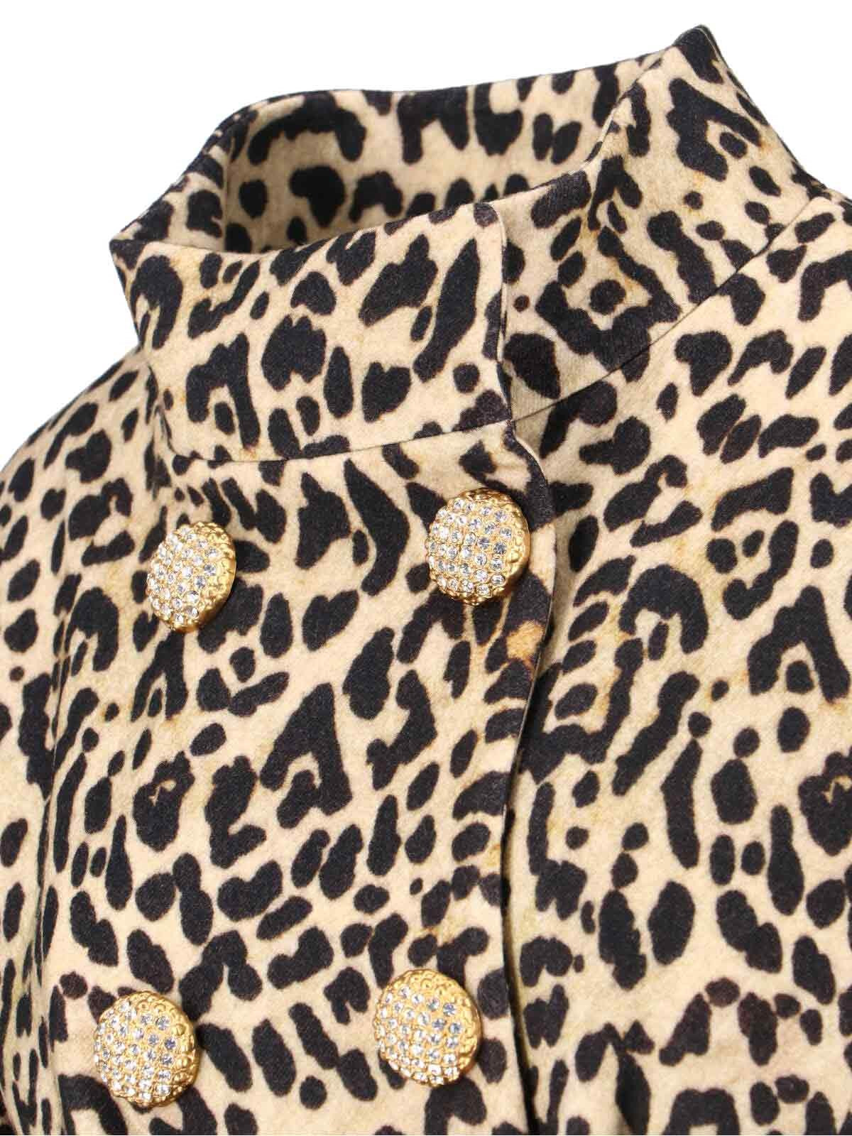 ANIMALIER DOUBLE-BREASTED COAT - 4