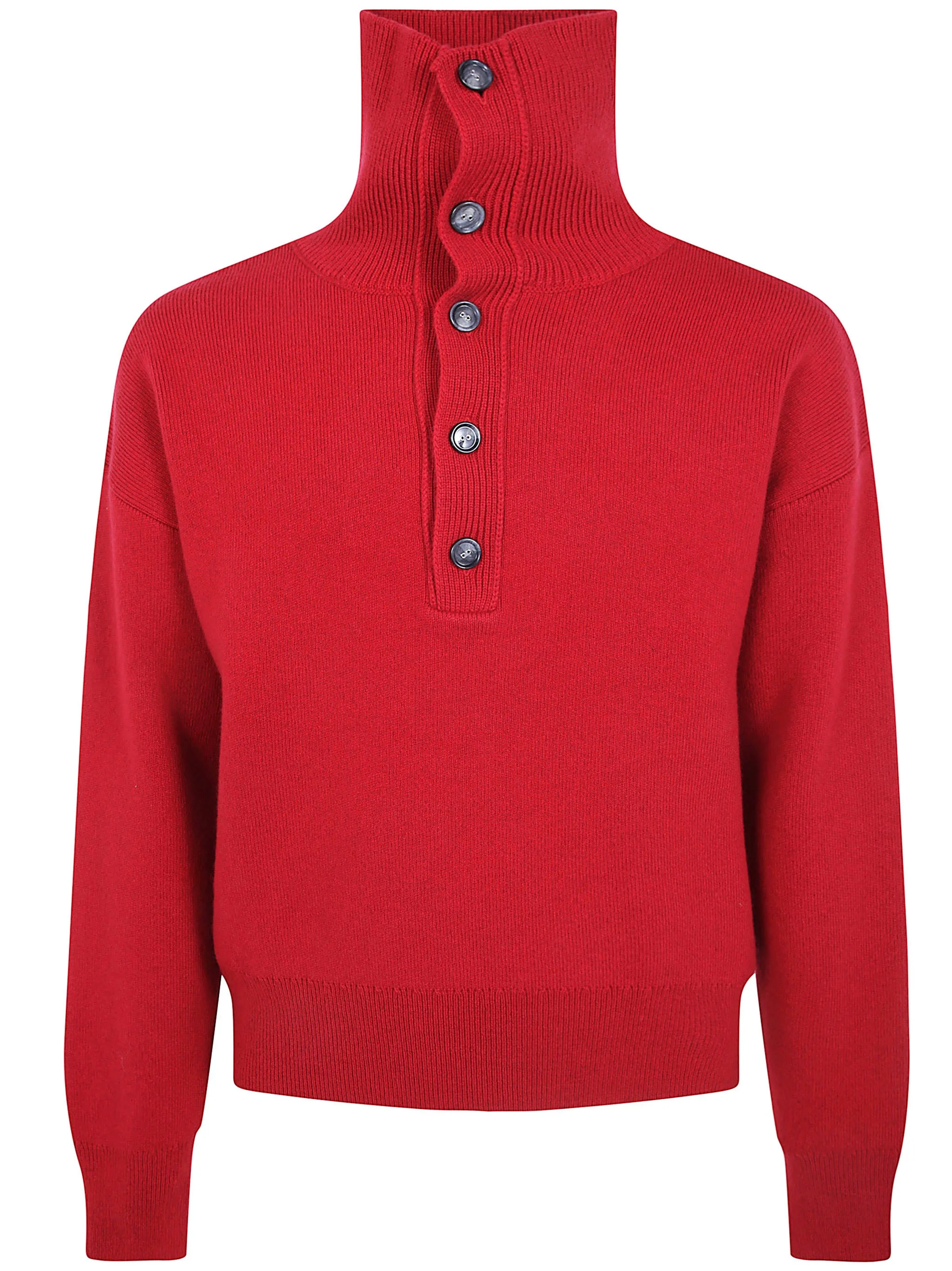 Sweater High Buttoned Collar - 1