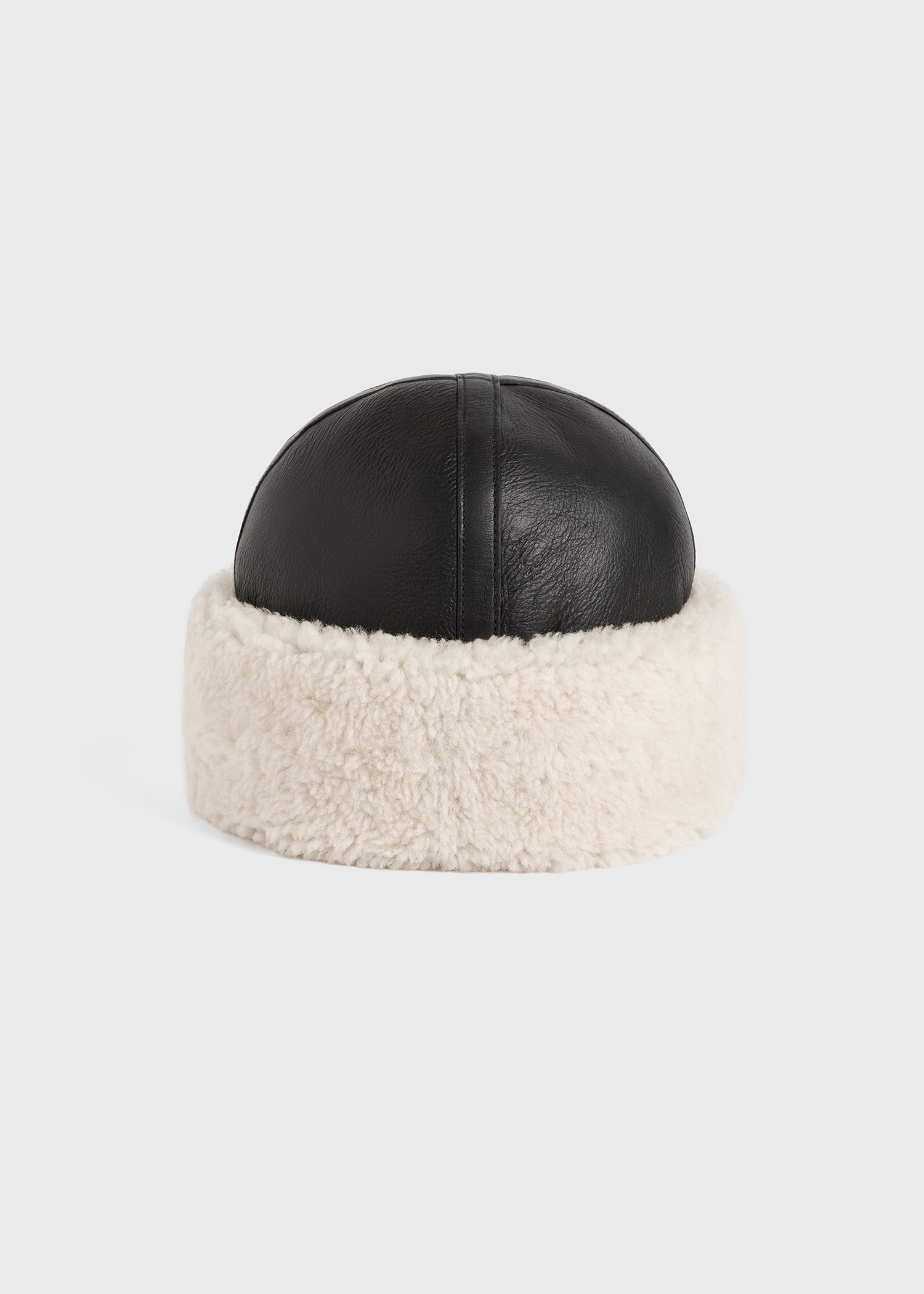 Shearling winter hat black/off white - 5