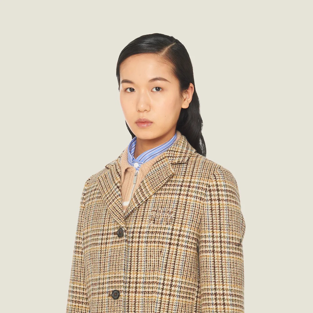Single-breasted plaid coat - 3