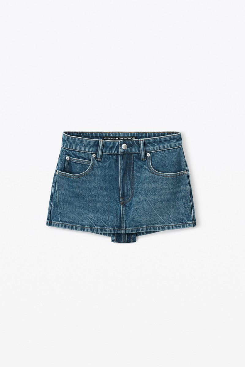 MID-RISE SKORT IN COMFORT STRETCH DENIM 1