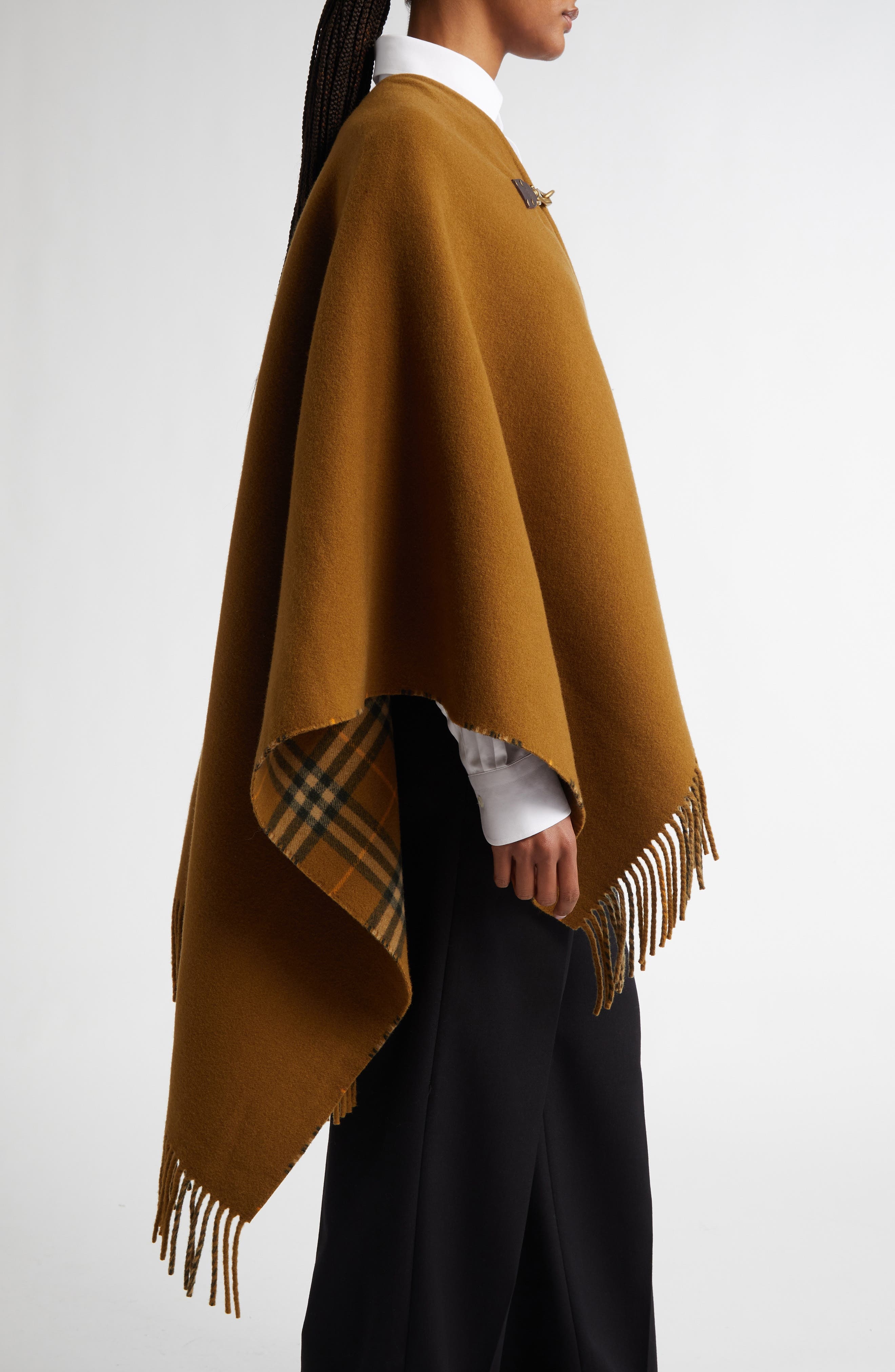 burberry Marsh Wool Cape in Shrew at Nordstrom - 3
