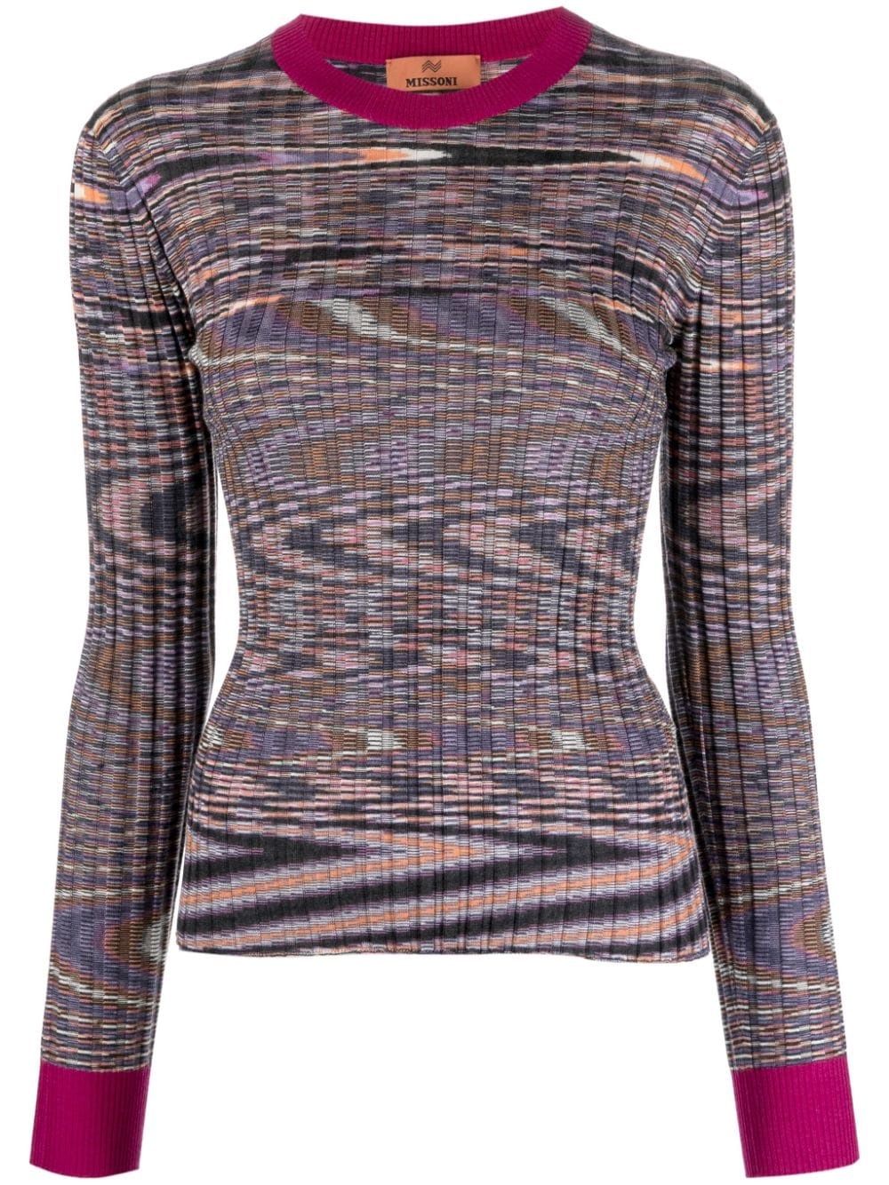 abstract-pattern cashmere-blend jumper - 1