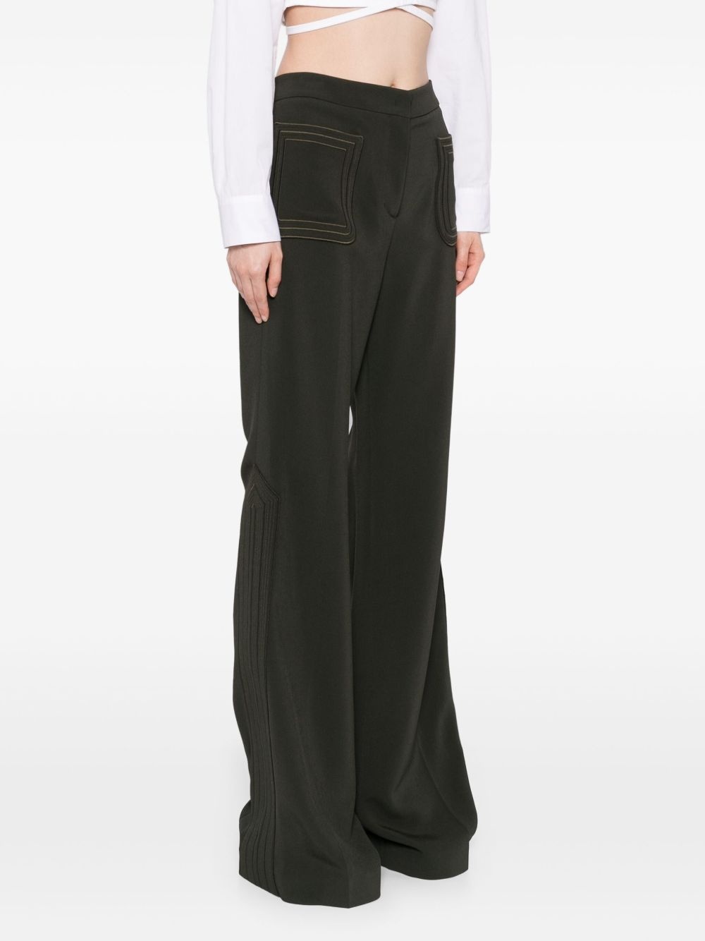 embroidered cady pants - 3