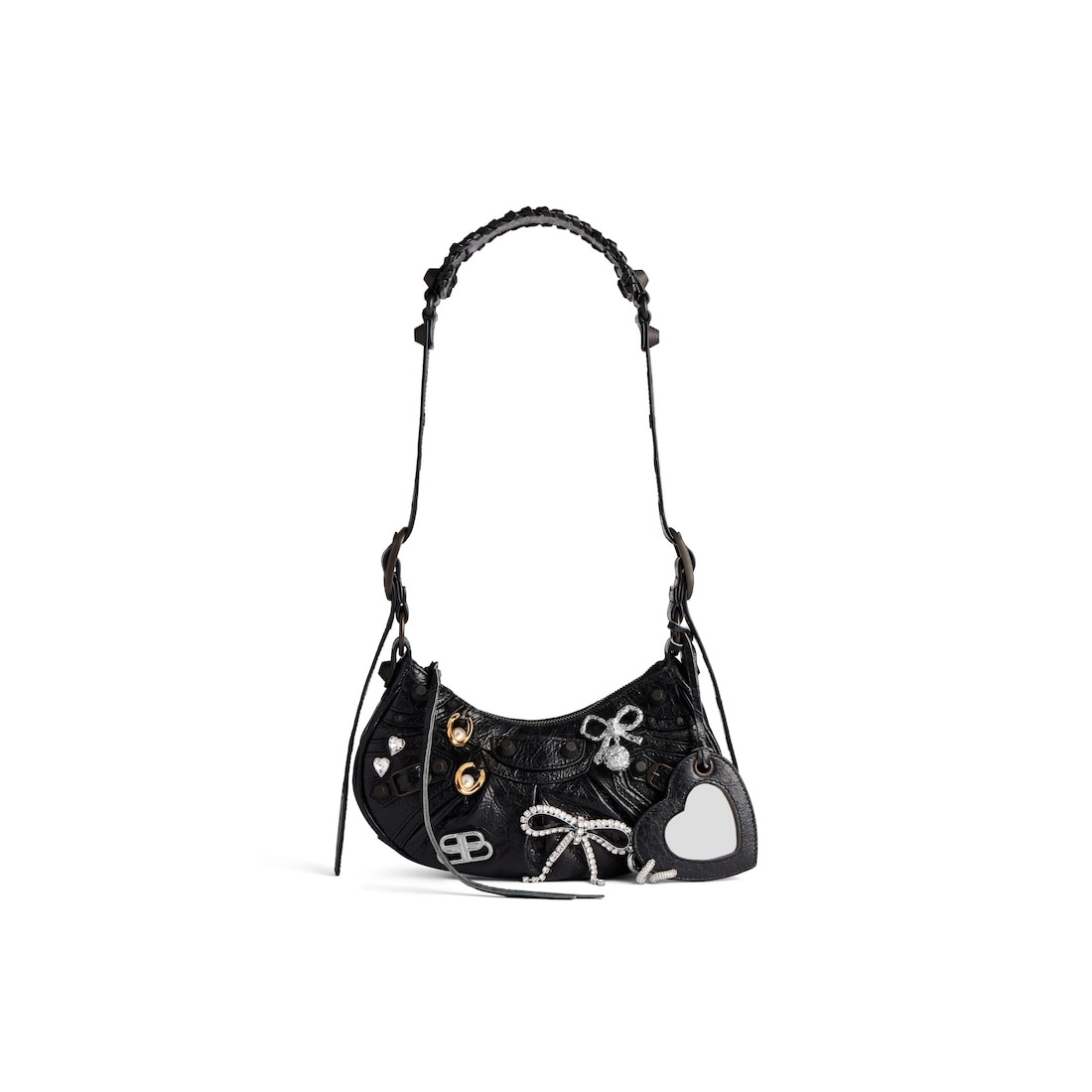 Women's Le Cagole Xs Shoulder Bag With Pins  in Black - 1