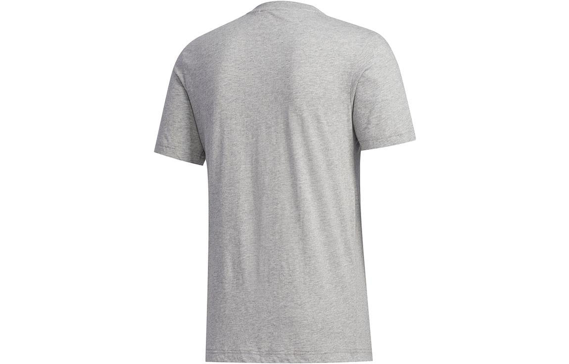 Men's adidas Alphabet Numeric Printing Casual Sports Breathable Round Neck Short Sleeve Gray T-Shirt - 2