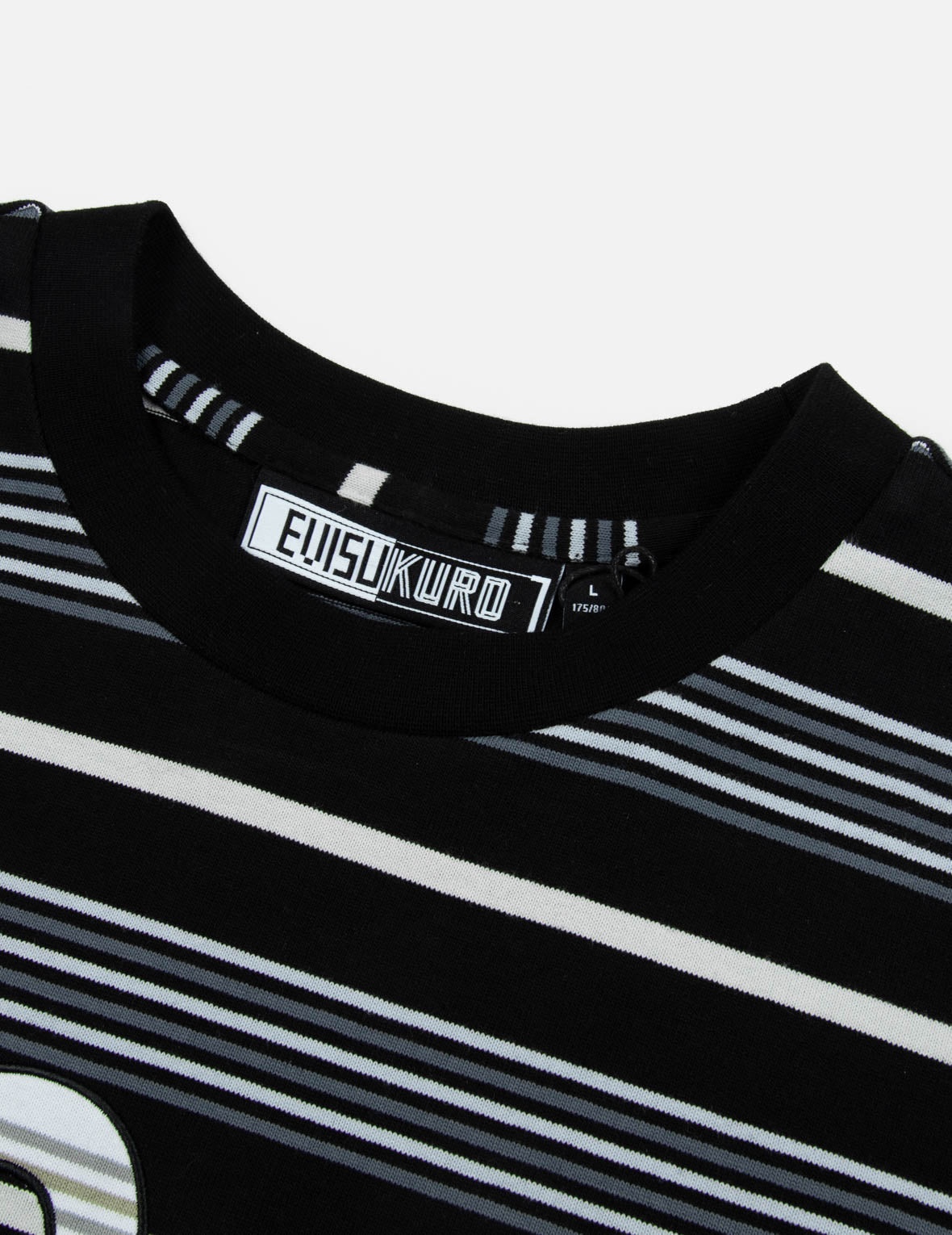 Striped Seagull Appliqué Embroidery Loose Fit T-shirt - 7
