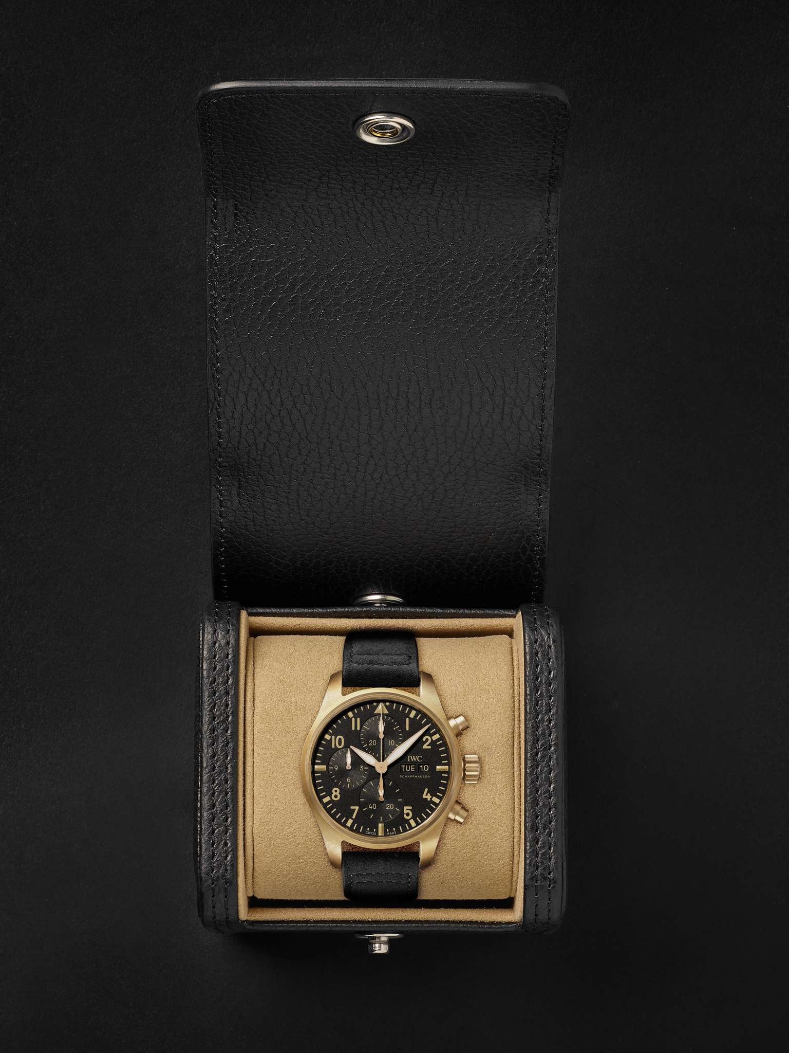 10 Years of MR PORTER Limited Edition Pilot Automatic Chronograph 41.1mm Bronze and Faux Suede Watch - 9