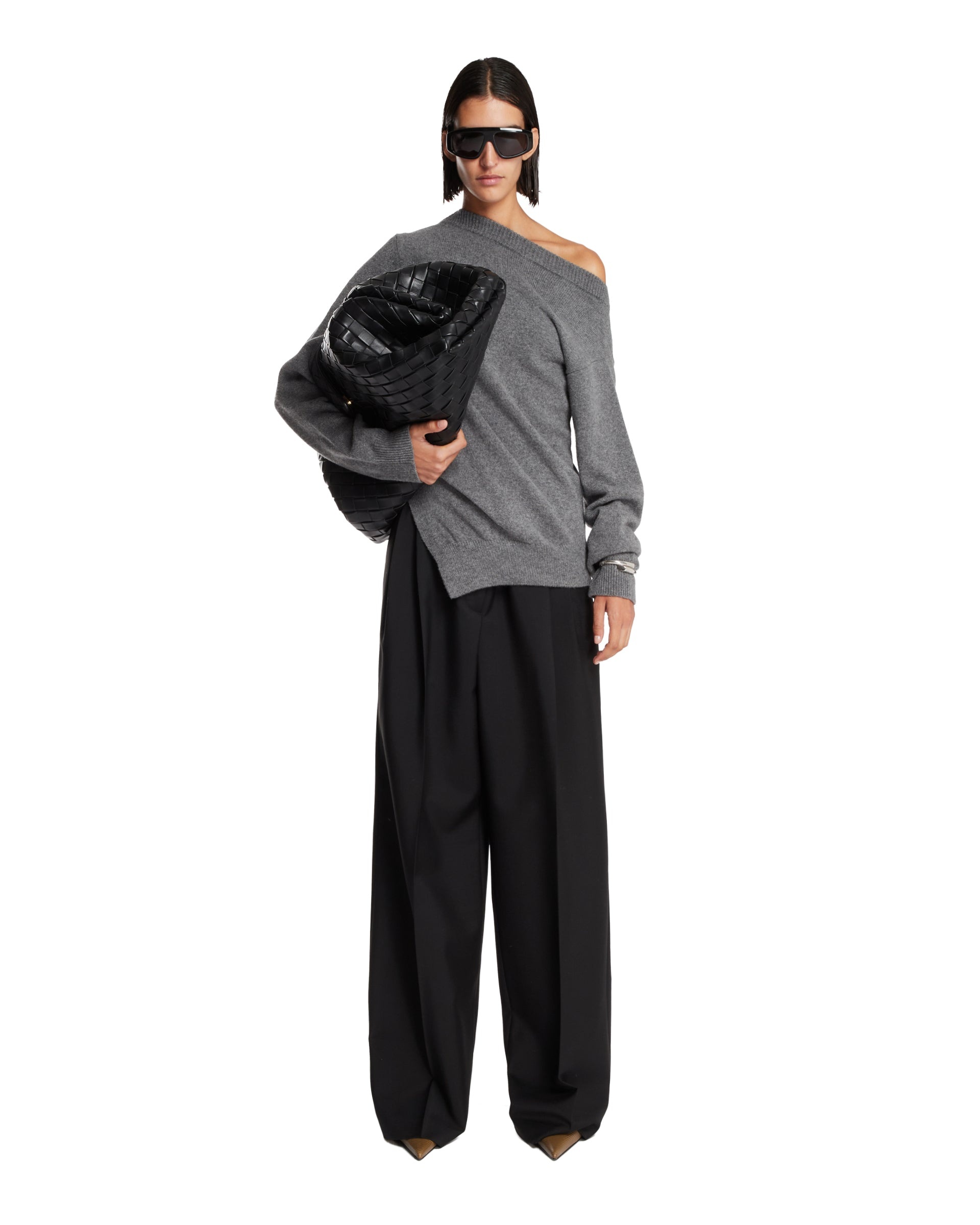 Gray Convertible Deconstructed Sweater - 2