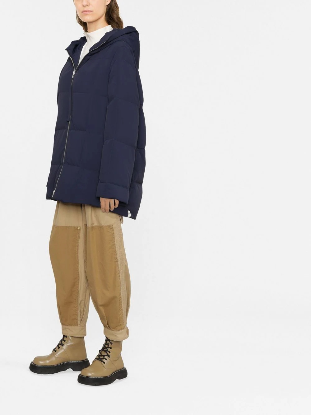 padded zip-fastening coat - 3