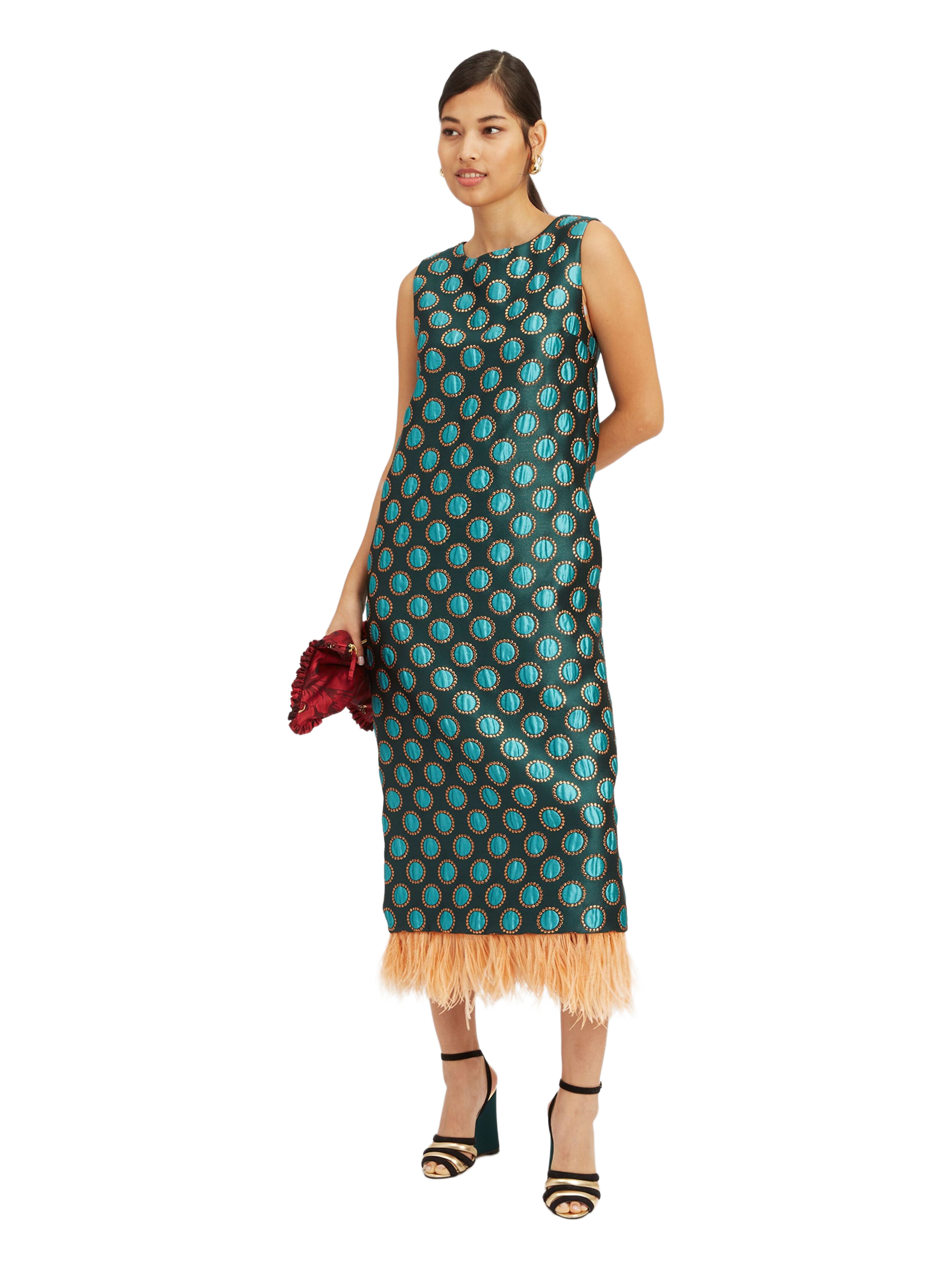 La DoubleJ Column Dress Jacquard Winter Sun Emerald at Nordstrom - 1