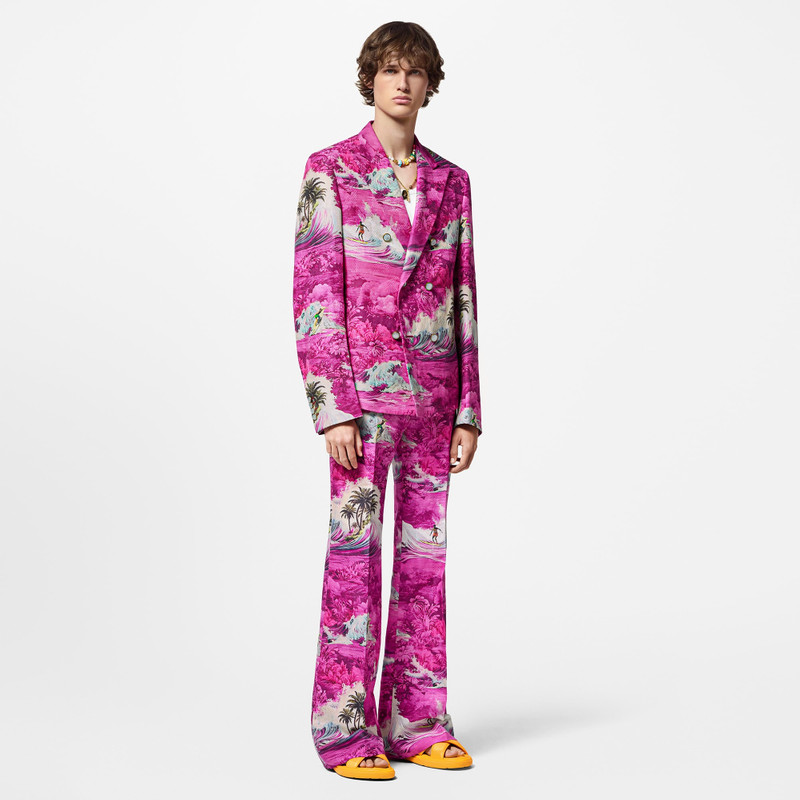 Louis Vuitton Cotton And Linen Blend Tailored Flared Pants outlook