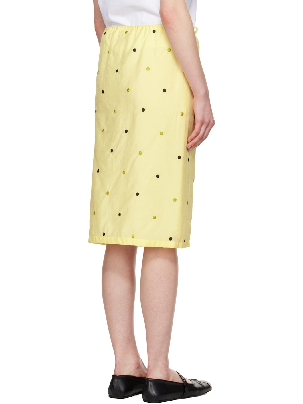 Yellow  Paris 'KENZO Peonies' Embroidered Straight Midi Skirt - 3