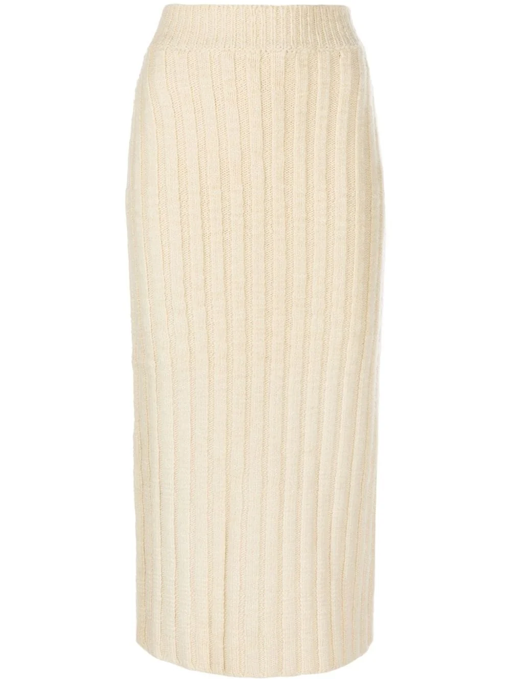 ribbed-knit wool midi skirt - 1