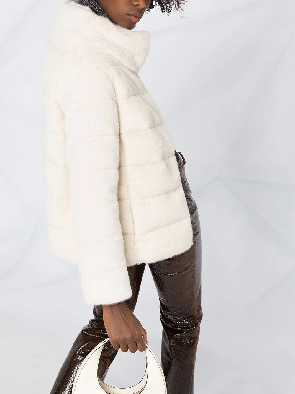 zip-up shearling jacket - 5