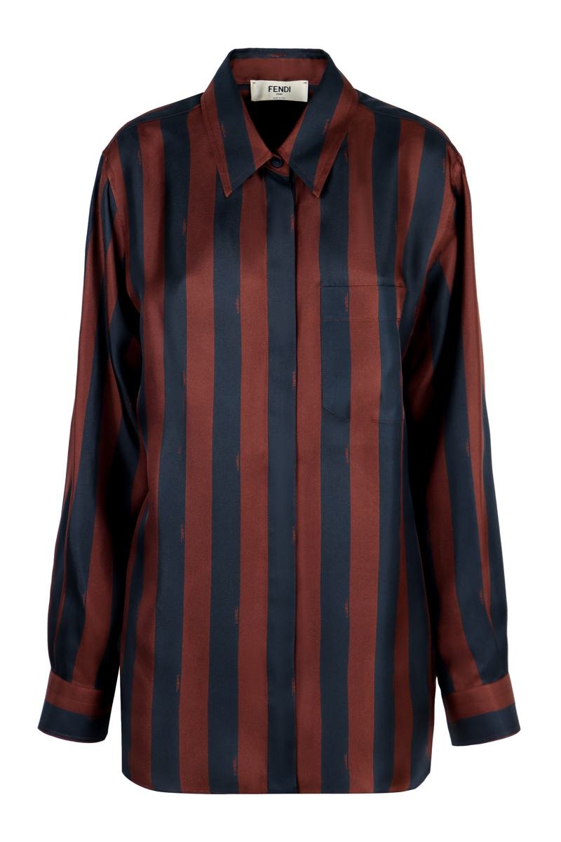 FENDI STRIPED SILK SHIRT - 1