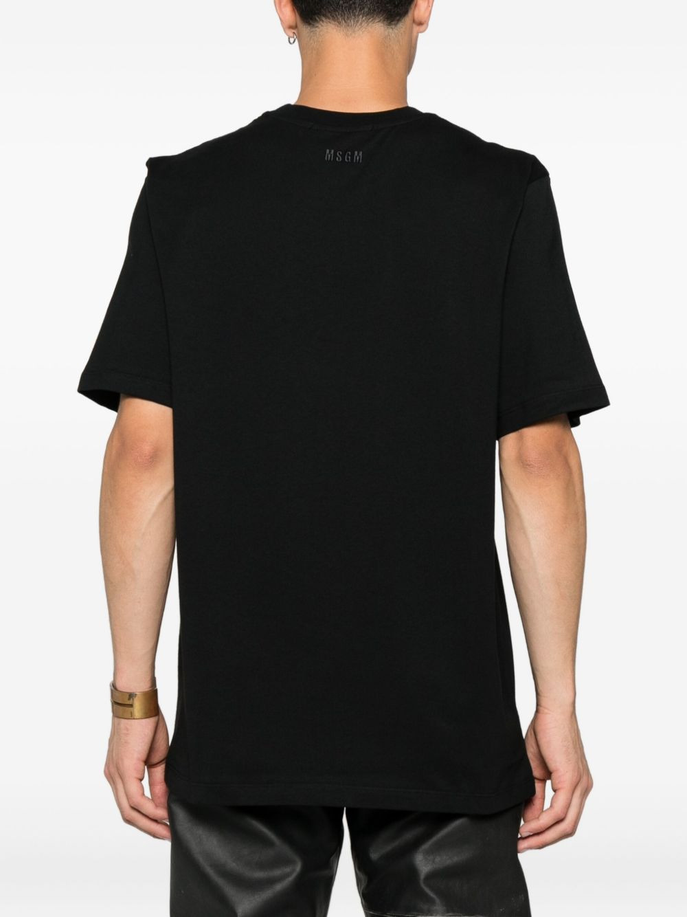 logo-embroidered cotton T-shirt - 3