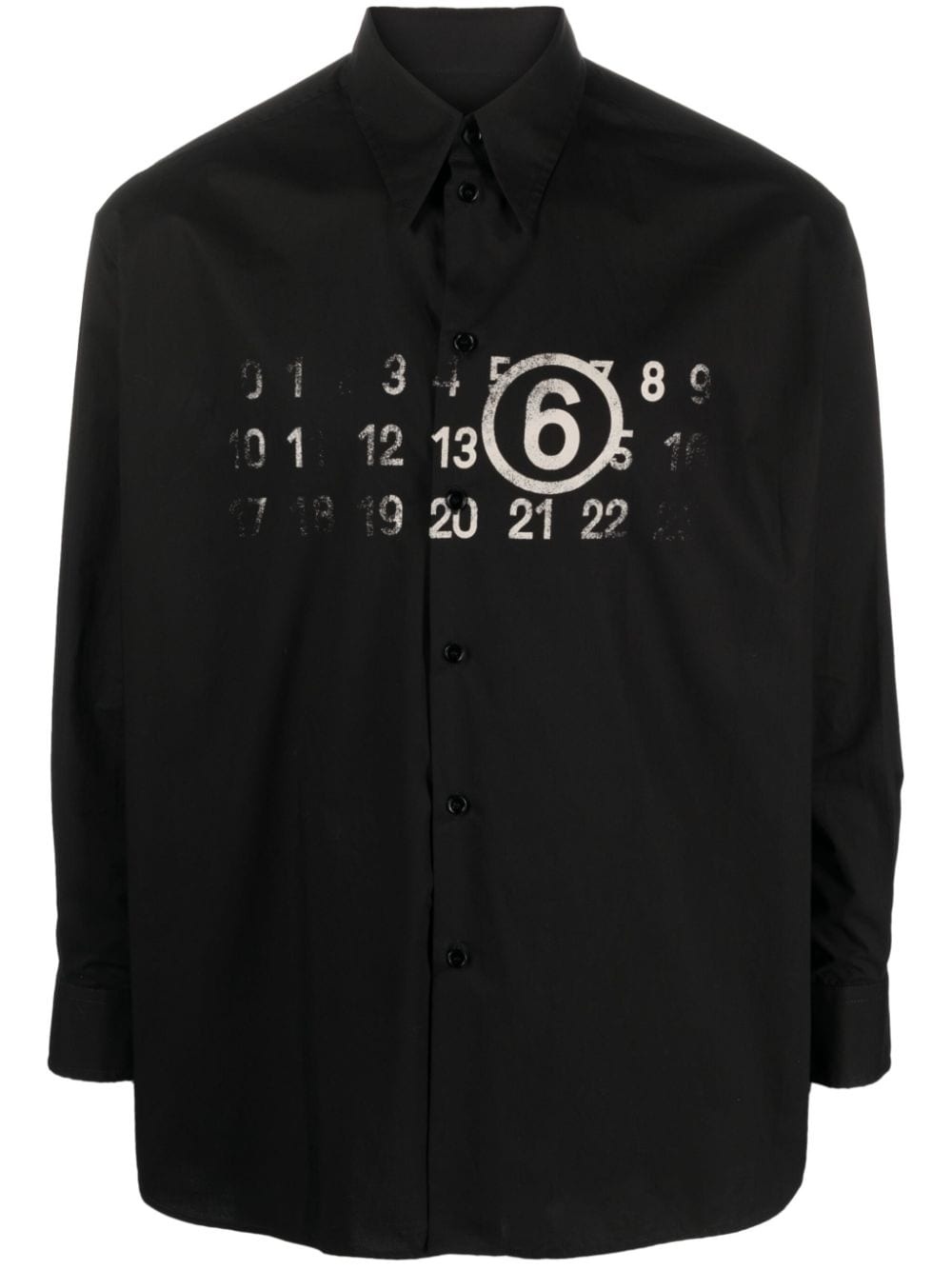 Numbers-print cotton shirt - 1