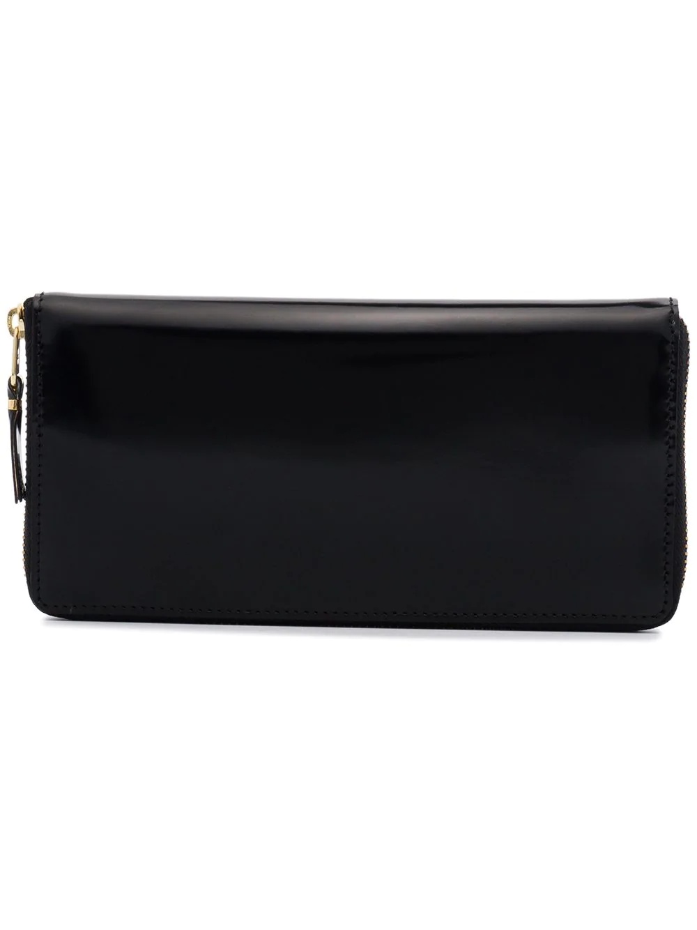 black zip wallet with mirrored lining - 1