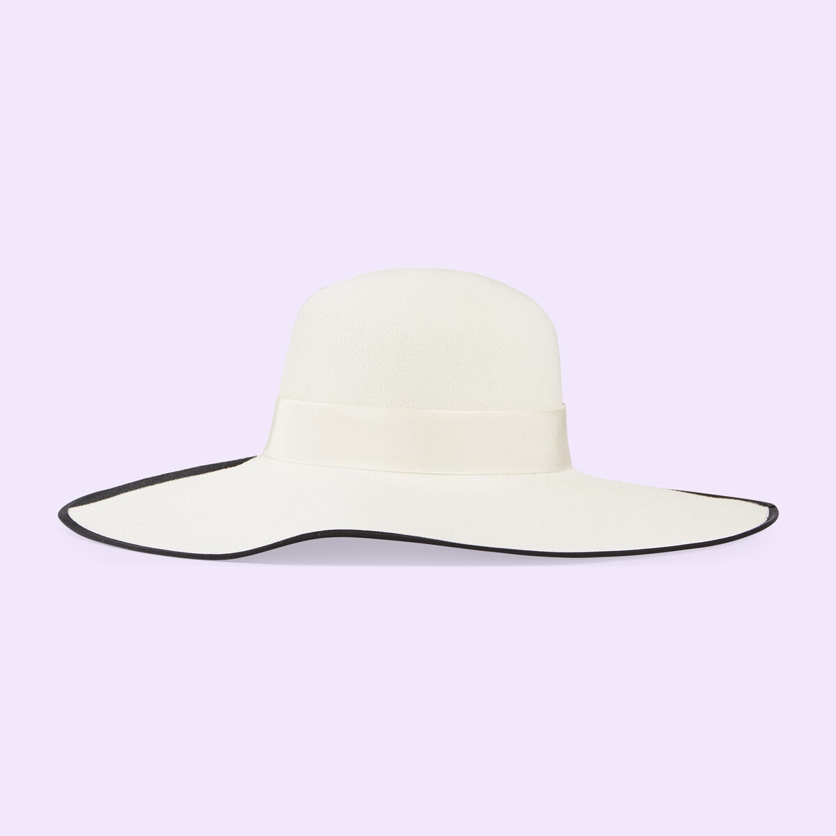 Felt wide-brimmed hat with bow - 3