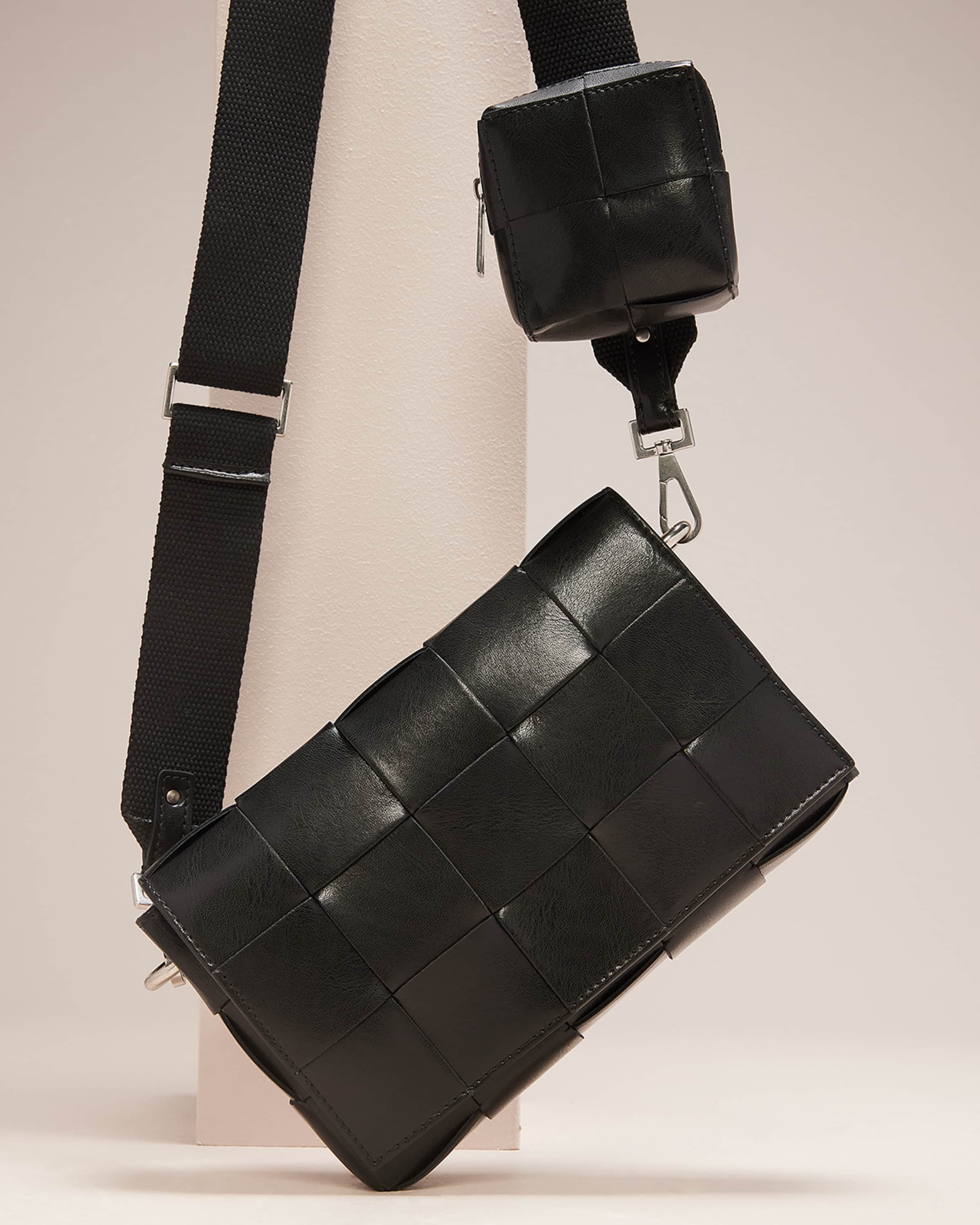 Men's Cassette Intreccio Leather Crossbody Bag - 2